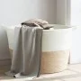 Beige-weißer Wäschekorb aus Baumwolle, Ø60x36 cm von , Wäschekörbe - Ref: Foro24-358475, Preis: 34,47 €, Rabatt: %
