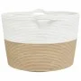 Beige-weißer Wäschekorb aus Baumwolle, Ø60x36 cm von , Wäschekörbe - Ref: Foro24-358475, Preis: 34,47 €, Rabatt: %