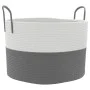 Grau-weißer Aufbewahrungskorb aus Baumwolle, Ø51x33 cm von , Körbe - Ref: Foro24-358489, Preis: 31,59 €, Rabatt: %