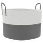 Gray and white cotton storage basket Ø51x33 cm by , Baskets - Ref: Foro24-358489, Price: 32,20 €, Discount: %