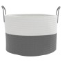 Cesta de almacenaje algodón gris y blanco Ø51x33 cm