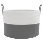 Grau-weißer Aufbewahrungskorb aus Baumwolle, Ø51x33 cm von , Körbe - Ref: Foro24-358489, Preis: 31,59 €, Rabatt: %
