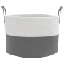 Gray and white cotton storage basket Ø51x33 cm by , Baskets - Ref: Foro24-358489, Price: 32,20 €, Discount: %