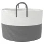 Grau-weißer Aufbewahrungskorb aus Baumwolle, Ø51x33 cm von , Körbe - Ref: Foro24-358489, Preis: 31,59 €, Rabatt: %