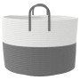 Gray and white cotton storage basket Ø51x33 cm by , Baskets - Ref: Foro24-358489, Price: 32,20 €, Discount: %
