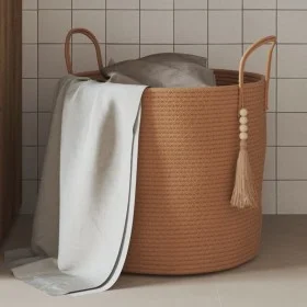 Cesta de almacenaje algodón marrón Ø40x35 cm de , Cestas - Ref: Foro24-358496, Precio: 33,24 €, Descuento: %
