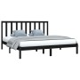 Estructura de cama sin colchón madera de pino negro 200x200 cm