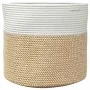 Aufbewahrungskorb aus brauner und weißer Baumwolle, Ø40x35 cm von , Körbe - Ref: Foro24-358468, Preis: 31,01 €, Rabatt: %