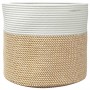 Aufbewahrungskorb aus brauner und weißer Baumwolle, Ø40x35 cm von , Körbe - Ref: Foro24-358468, Preis: 31,65 €, Rabatt: %