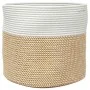 Aufbewahrungskorb aus brauner und weißer Baumwolle, Ø40x35 cm von , Körbe - Ref: Foro24-358468, Preis: 31,01 €, Rabatt: %