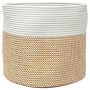 Aufbewahrungskorb aus brauner und weißer Baumwolle, Ø40x35 cm von , Körbe - Ref: Foro24-358468, Preis: 31,65 €, Rabatt: %