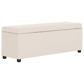 Bank with storage space 116 cm polyester cream color by , Benches for halls and storage - Ref: Foro24-281319, Price: 175,46 €...