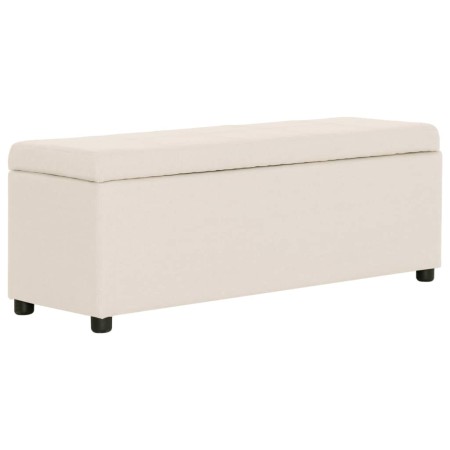 Bank with storage space 116 cm polyester cream color by , Benches for halls and storage - Ref: Foro24-281319, Price: 175,46 €...
