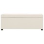 Bank with storage space 116 cm polyester cream color by , Benches for halls and storage - Ref: Foro24-281319, Price: 175,46 €...