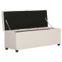 Bank with storage space 116 cm polyester cream color by , Benches for halls and storage - Ref: Foro24-281319, Price: 175,46 €...
