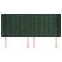 Headboard with dark green velvet ears 163x23x118/128cm by , Headboards and footboards - Ref: Foro24-3118447, Price: 139,27 €,...
