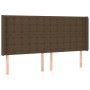 Kopfteil mit dunkelbraunen Stoffohren 163x16x118/128 cm von , Kopf- und Fußteile - Ref: Foro24-3120023, Preis: 119,04 €, Raba...