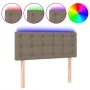 Headboard with LED in taupe gray fabric 80x5x78/88 cm by , Headboards and footboards - Ref: Foro24-3122024, Price: 43,68 €, D...
