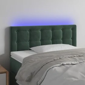 LED-Kopfteil aus dunkelgrünem Samt, 100 x 5 x 78/88 cm von , Kopf- und Fußteile - Ref: Foro24-3122091, Preis: 48,25 €, Rabatt: %