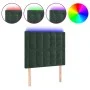 Headboard with LED lights dark green velvet 80x5x118/128 cm by , Headboards and footboards - Ref: Foro24-3122891, Price: 76,5...