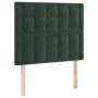 Headboard with LED lights dark green velvet 80x5x118/128 cm by , Headboards and footboards - Ref: Foro24-3122891, Price: 76,5...