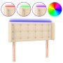 Cream fabric headboard with LED 83x16x78/88 cm by , Headboards and footboards - Ref: Foro24-3123649, Price: 50,25 €, Discount: %
