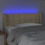 Cream fabric headboard with LED 83x16x78/88 cm by , Headboards and footboards - Ref: Foro24-3123649, Price: 51,64 €, Discount: %