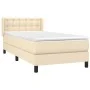 Box spring bed with cream fabric mattress 100x200 cm by , Beds and slatted bases - Ref: Foro24-3130014, Price: 299,79 €, Disc...