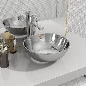 Silver ceramic sink 28x10 cm by vidaXL, Sinks - Ref: Foro24-143489, Price: 46,10 €, Discount: %
