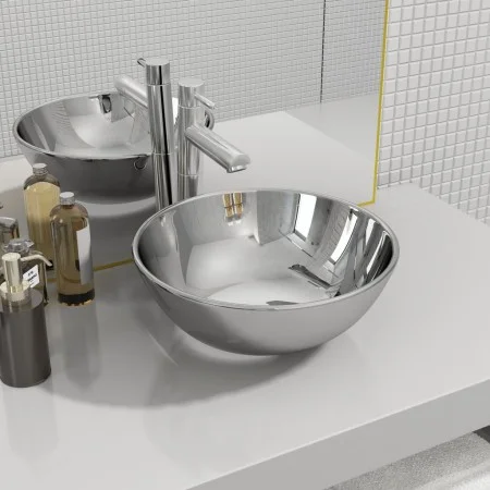 Lavabo de cerámica plateado 28x10 cm de vidaXL, Lavabos - Ref: Foro24-143489, Precio: 48,28 €, Descuento: %