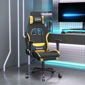 Silla gaming con reposapiés tela negro y amarillo de , Sillones para videojuegos - Ref: Foro24-3143726, Precio: 116,03 €, Des...