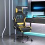 Gaming-Stuhl mit Fußstütze aus schwarzem und gelbem Stoff von , Gaming-Stühle - Ref: Foro24-3143726, Preis: 117,84 €, Rabatt: %