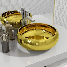 Lavabo 40x15 cm cerámica dorado de vidaXL, Lavabos - Ref: Foro24-143498, Precio: 84,81 €, Descuento: %