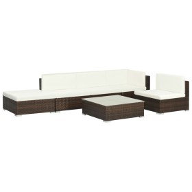 6-piece garden furniture set and brown synthetic rattan cushions by vidaXL, Garden sets - Ref: Foro24-44603, Price: 497,24 €,...