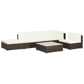 6-teiliges Gartenmöbel-Set und braune synthetische Rattankissen von vidaXL, Gartensets - Ref: Foro24-44603, Preis: 488,77 €, ...