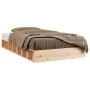 Small double bed frame solid wood 135x190 cm by , Beds and slatted bases - Ref: Foro24-820711, Price: 92,66 €, Discount: %