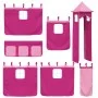 Cortinas para cama alta con torre poliéster rosa de , Accesorios para camas y somieres - Ref: Foro24-835924, Precio: 39,65 €,...