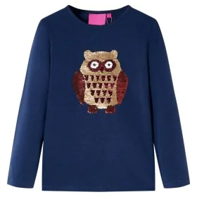 Camiseta infantil de manga larga azul marino 116 de , Camisetas para niños - Ref: Foro24-13801, Precio: 8,92 €, Descuento: %