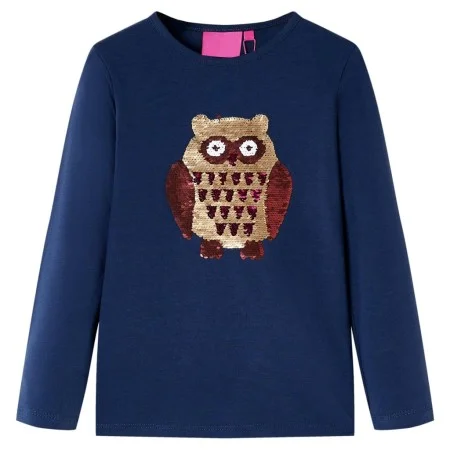 Camiseta infantil de manga larga azul marino 116 de , Camisetas para niños - Ref: Foro24-13801, Precio: 8,92 €, Descuento: %