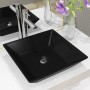 Quadratisches schwarzes Keramikwaschbecken 41,5 x 41,5 x 12 cm von vidaXL, Sinkt - Ref: Foro24-142739, Preis: 60,16 €, Rabatt: %
