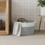 Aufbewahrungskorb aus grauer und weißer Baumwolle Ø40x25 cm von , Körbe - Ref: Foro24-358462, Preis: 20,21 €, Rabatt: %