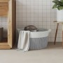 Aufbewahrungskorb aus grauer und weißer Baumwolle Ø40x25 cm von , Körbe - Ref: Foro24-358462, Preis: 20,51 €, Rabatt: %