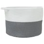 Cesta para ropa sucia algodón gris y blanco Ø55x36 cm de , Cestas para ropa - Ref: Foro24-358469, Precio: 29,63 €, Descuento: %
