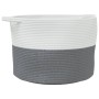 Cotton grey and white laundry basket Ø55x36 cm by , Laundry baskets - Ref: Foro24-358469, Price: 30,09 €, Discount: %