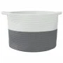 Cesta para ropa sucia algodón gris y blanco Ø55x36 cm de , Cestas para ropa - Ref: Foro24-358469, Precio: 29,63 €, Descuento: %