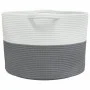 Cesta para ropa sucia algodón gris y blanco Ø55x36 cm de , Cestas para ropa - Ref: Foro24-358469, Precio: 29,63 €, Descuento: %