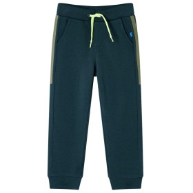 Pantalones de chándal infantiles con cordón verde musgo 128