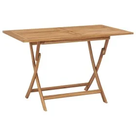 Folding garden table solid teak wood 120x70x75 cm by vidaXL, Garden tables - Ref: Foro24-44682, Price: 158,27 €, Discount: %