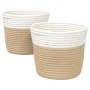 Storage baskets 2 units cotton beige and white Ø24x18 cm by , Baskets - Ref: Foro24-358455, Price: 17,05 €, Discount: %