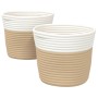 Storage baskets 2 units cotton beige and white Ø24x18 cm by , Baskets - Ref: Foro24-358455, Price: 21,32 €, Discount: %